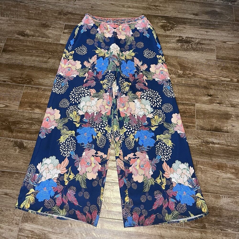 Flying Tomato Wide Leg Pants M Floral Bohemian Slouchy Artsy Hippie Festival